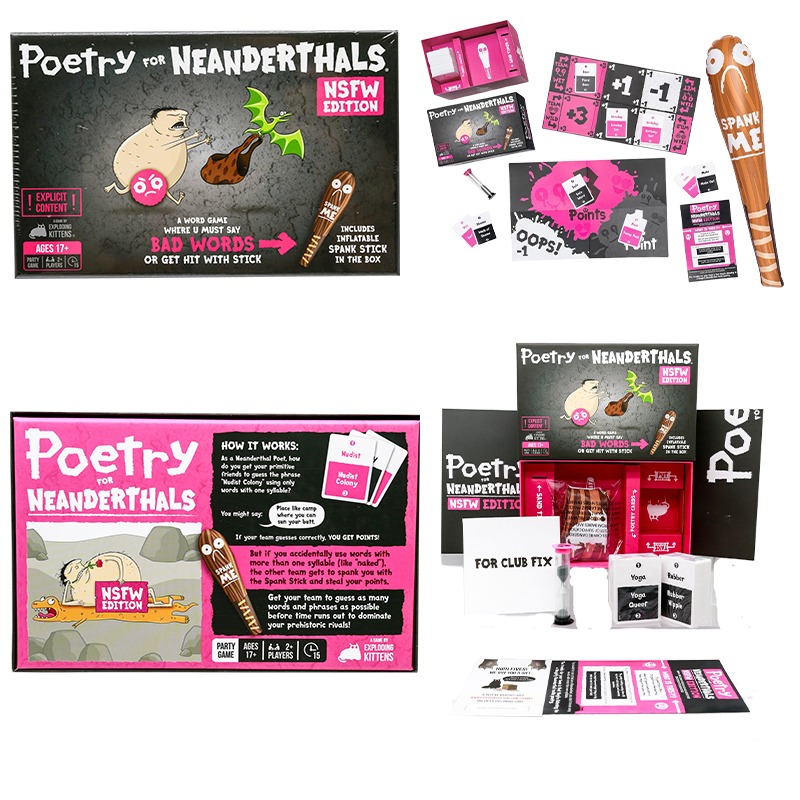 Board Game Or Boardgame - NSFW Edition Poetry for Neanderthals Board
