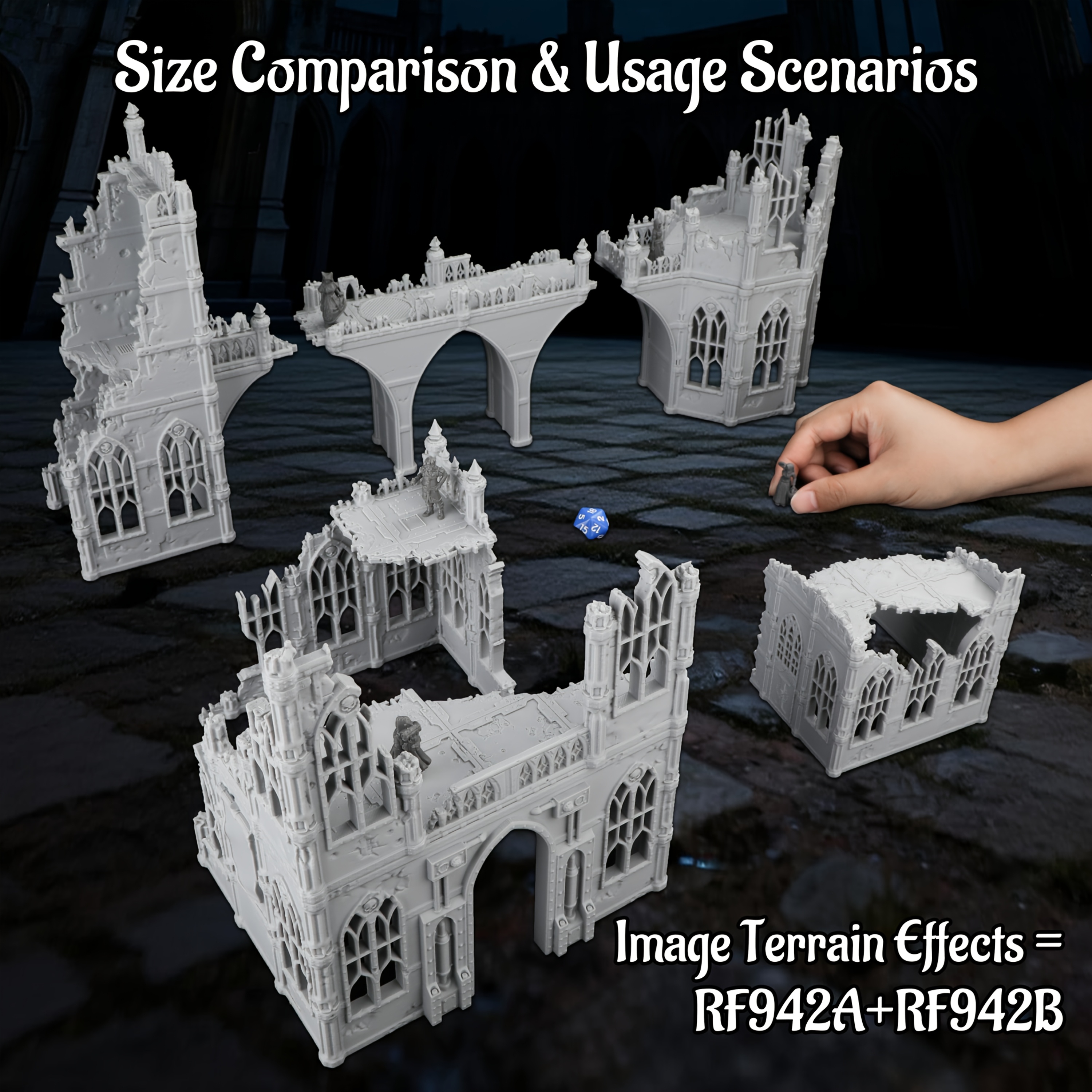 Board Game Zombie - Miniature Imperial Ruins RPG Terrain Models,