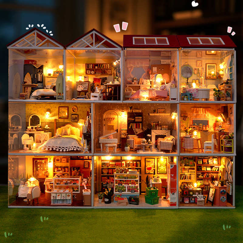Miniature Terrain Set - DIY Wooden Dollhouse Mini Bedroom Kitchen