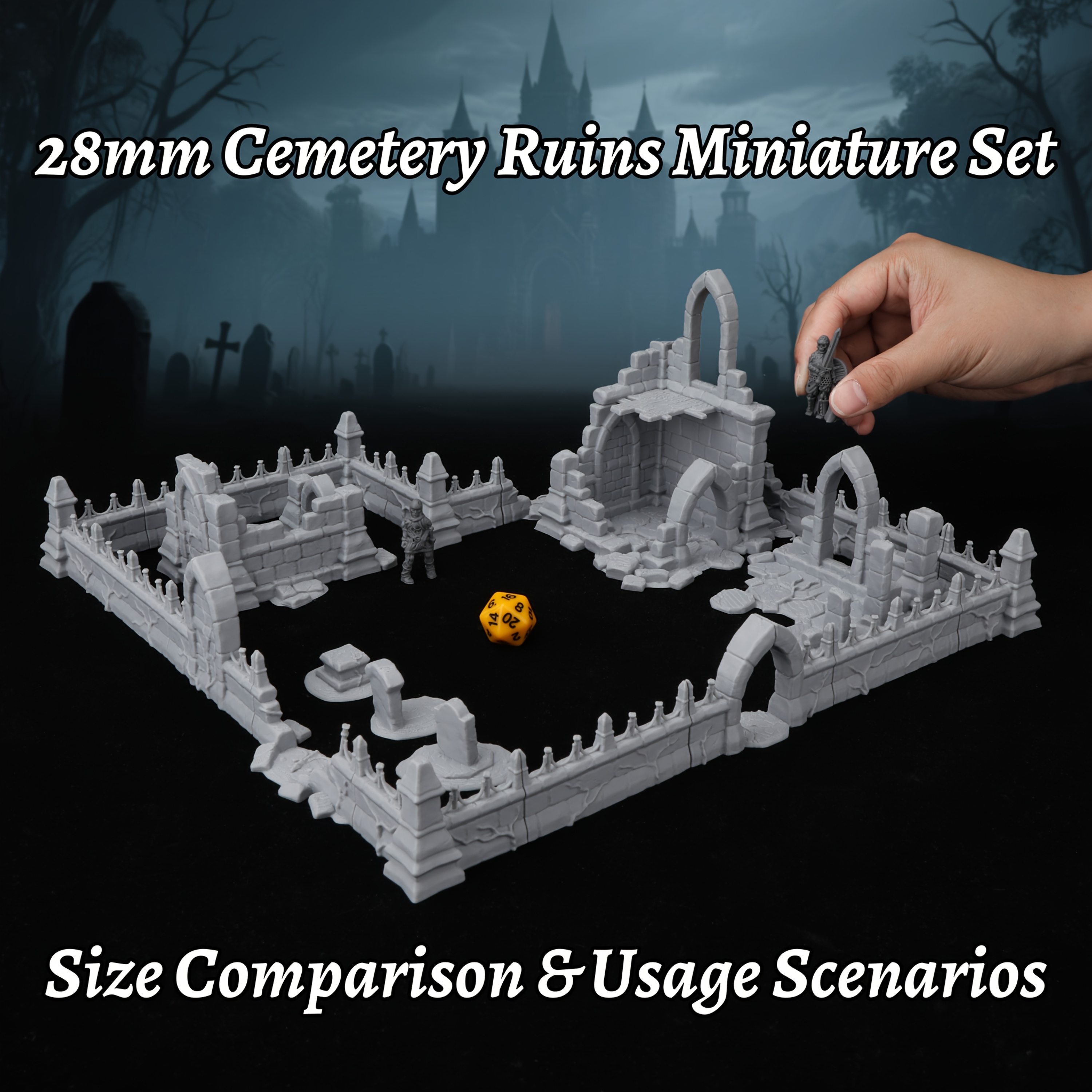Fantasy Cemetery Ruins Miniatu - Miniature Terrain Set recension och pris