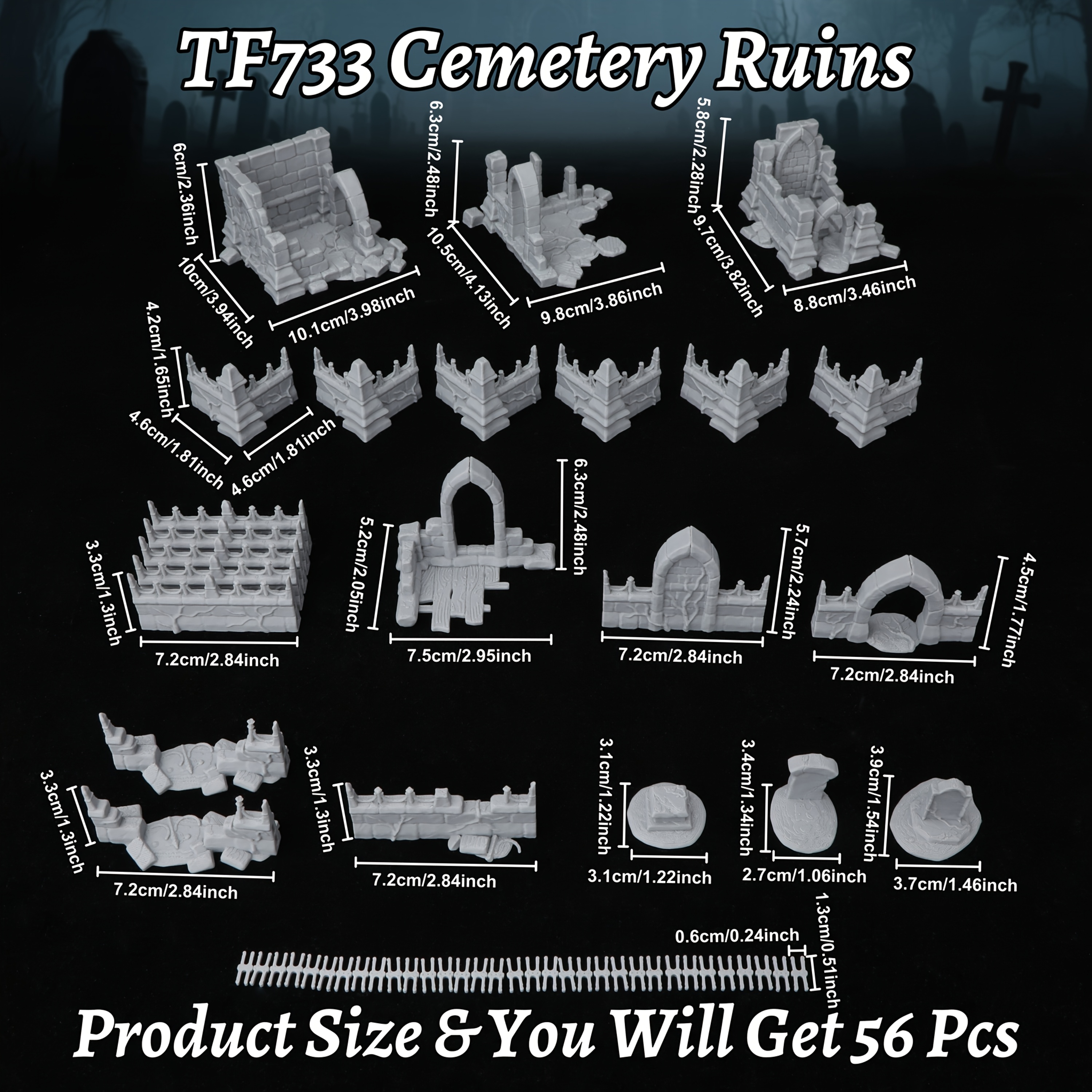 Fantasy Cemetery Ruins Miniatu - Miniature Terrain Set recension och pris
