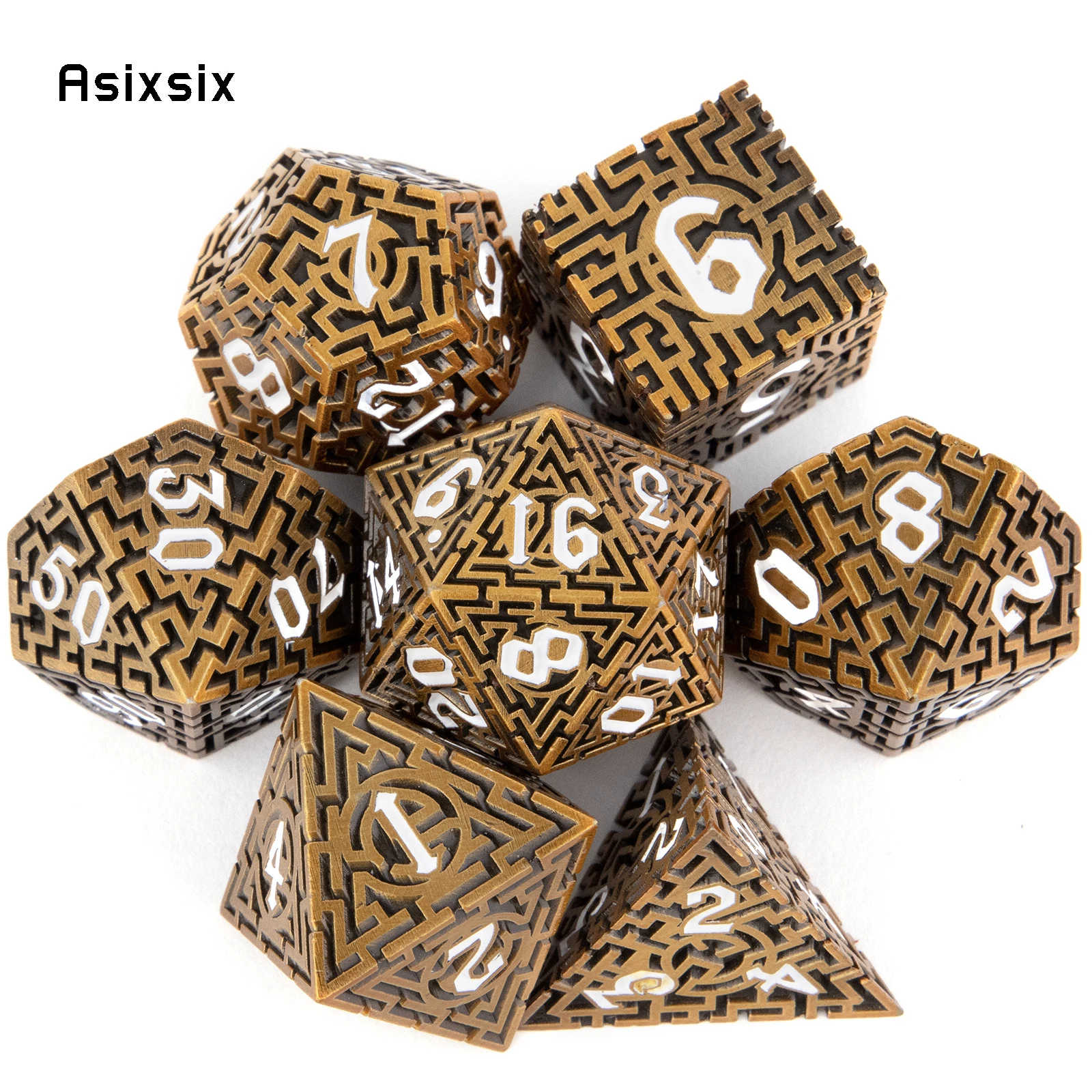 7 Pcs Copper White Metal Dice  - Board Game Qwirkle recension och pris