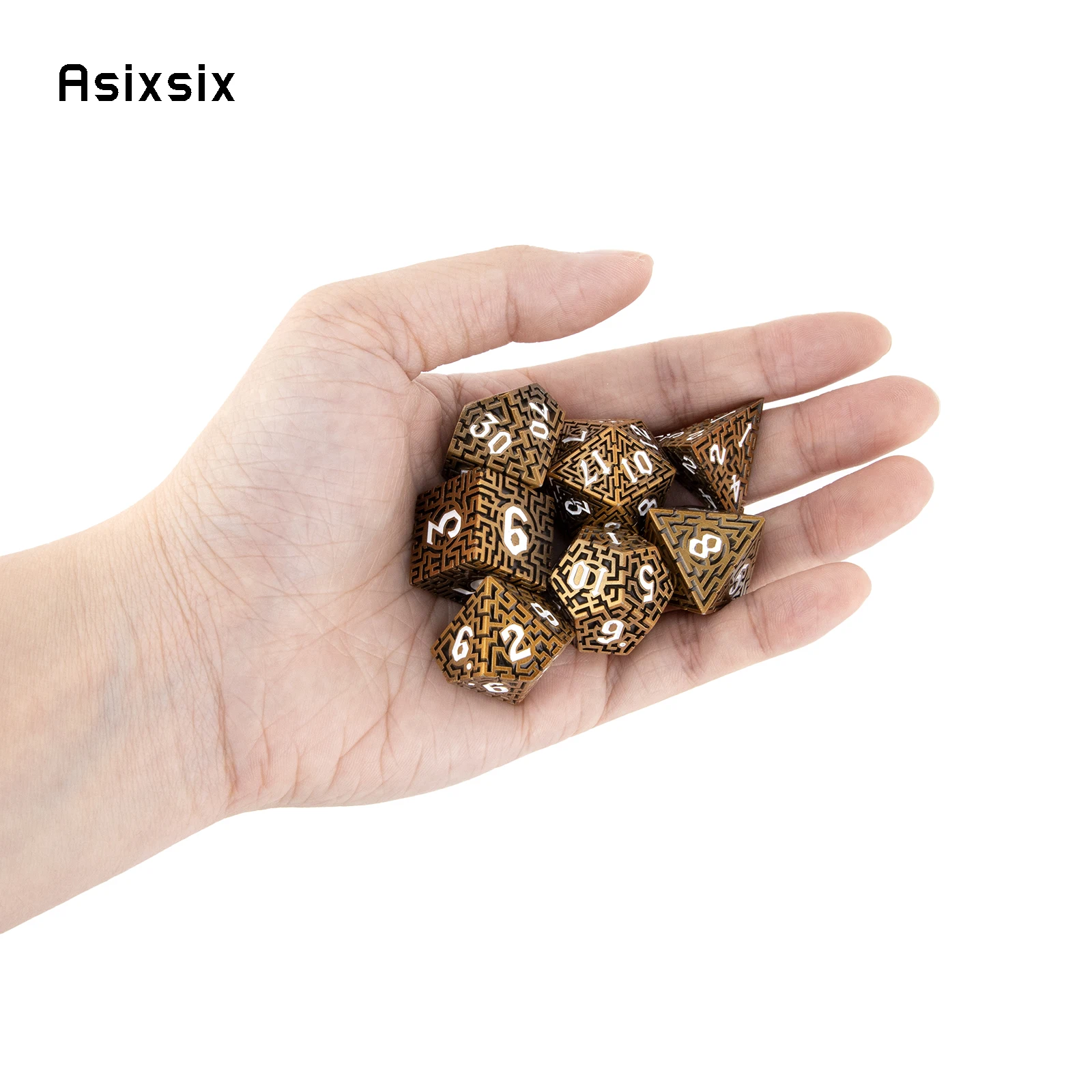 7 Pcs Copper White Metal Dice  - Board Game Qwirkle recension och pris