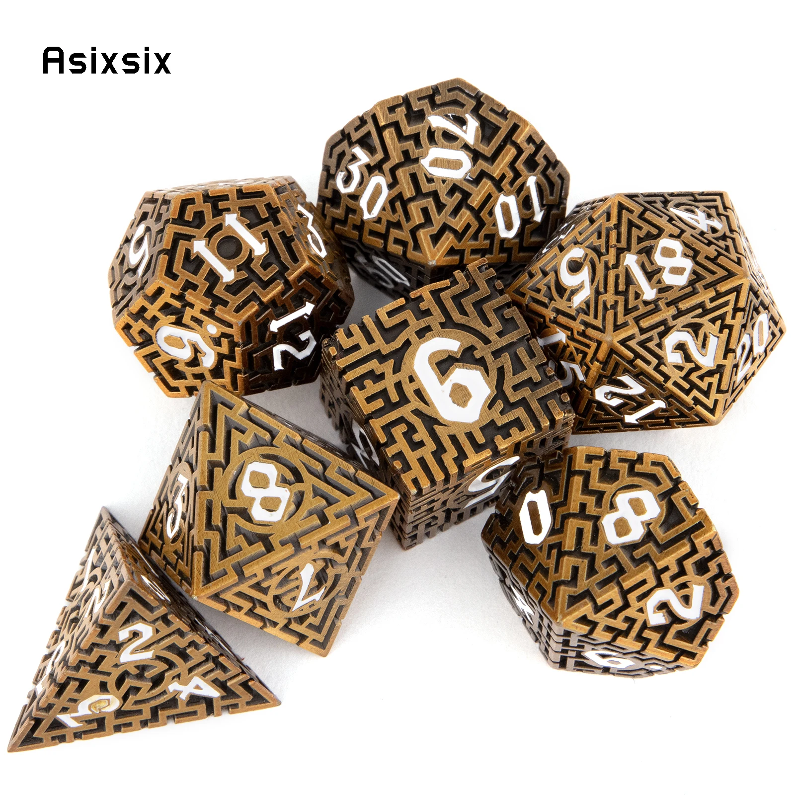 7 Pcs Copper White Metal Dice  - Board Game Qwirkle recension och pris