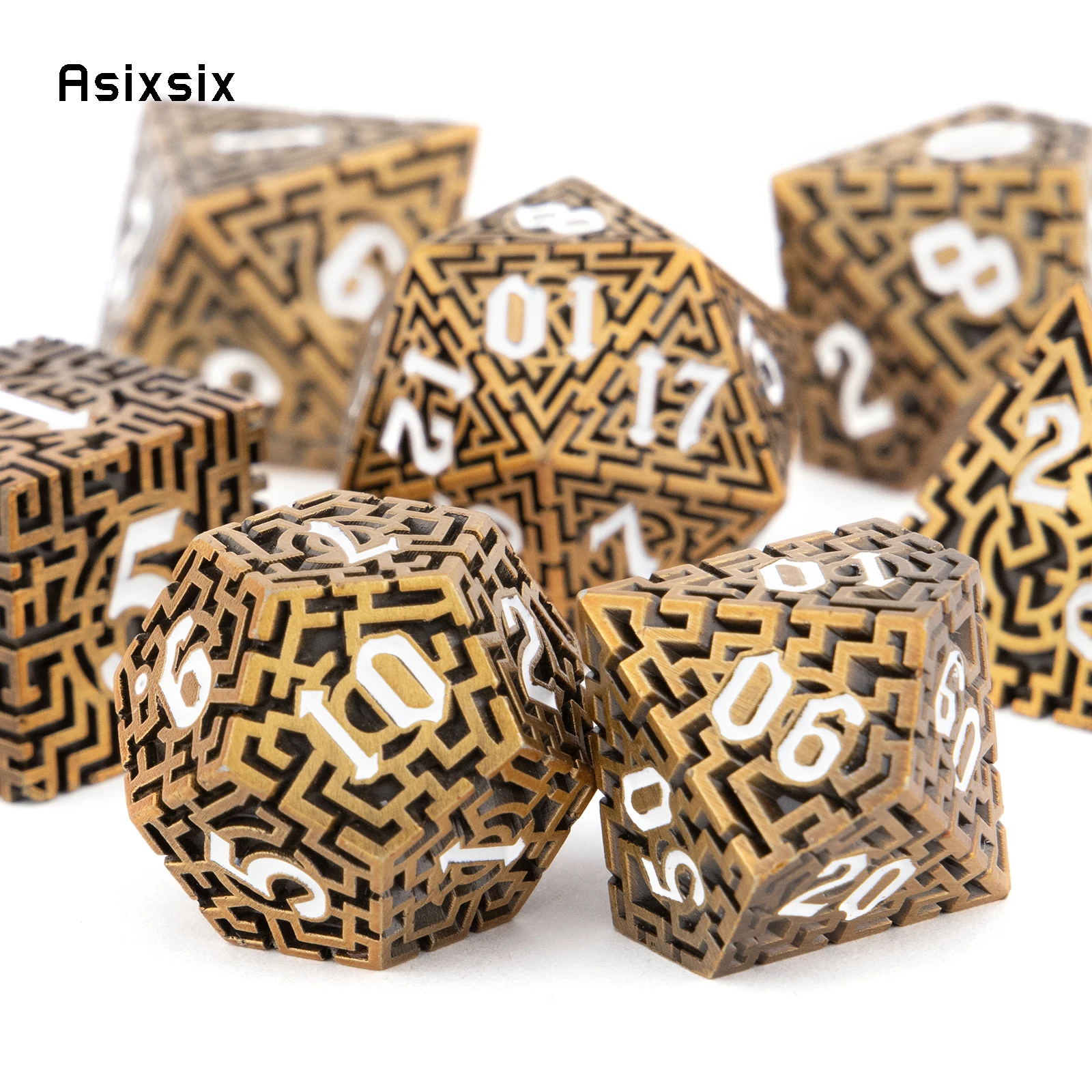 7 Pcs Copper White Metal Dice  - Board Game Qwirkle recension och pris