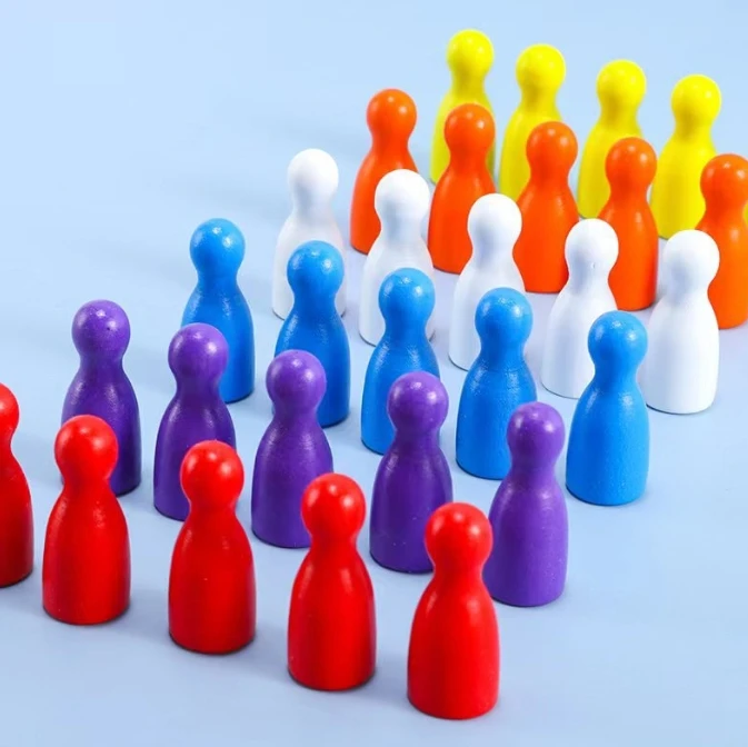 100 Pcs Colorful Wooden Chess  - Board Game Wingspan recension och pris