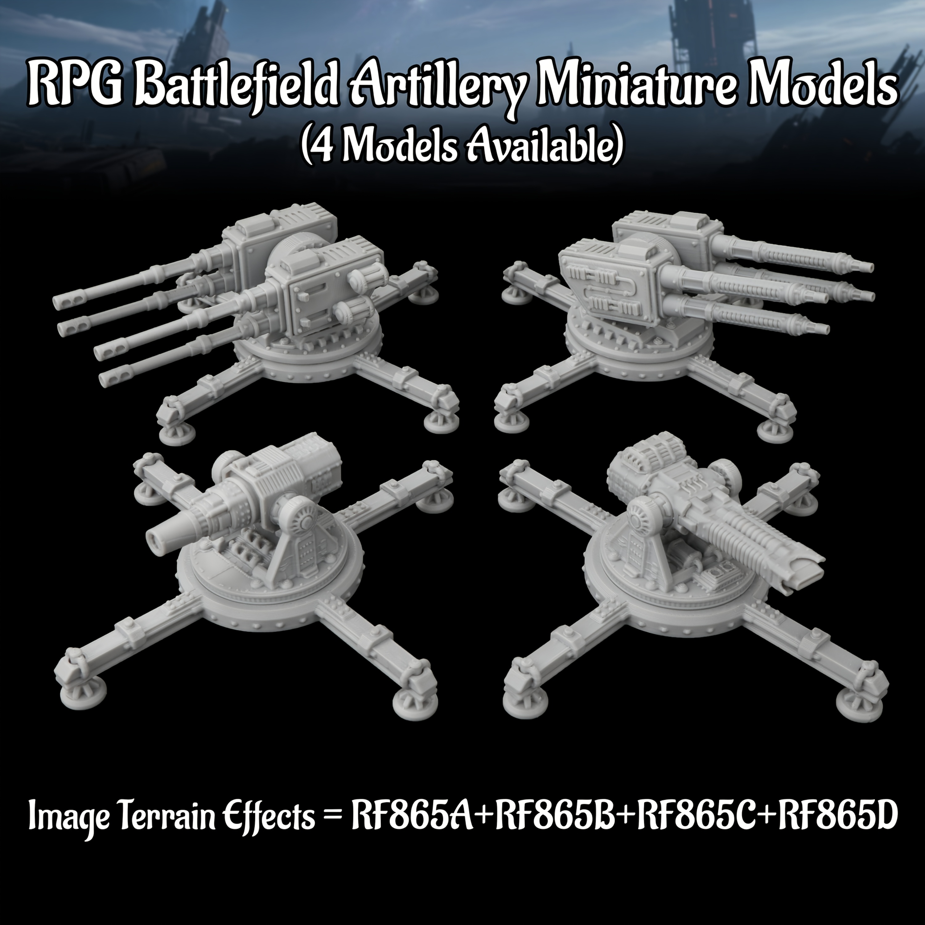 Sci-Fi Base Defense Miniature  - Miniature Terrain Set recension och pris