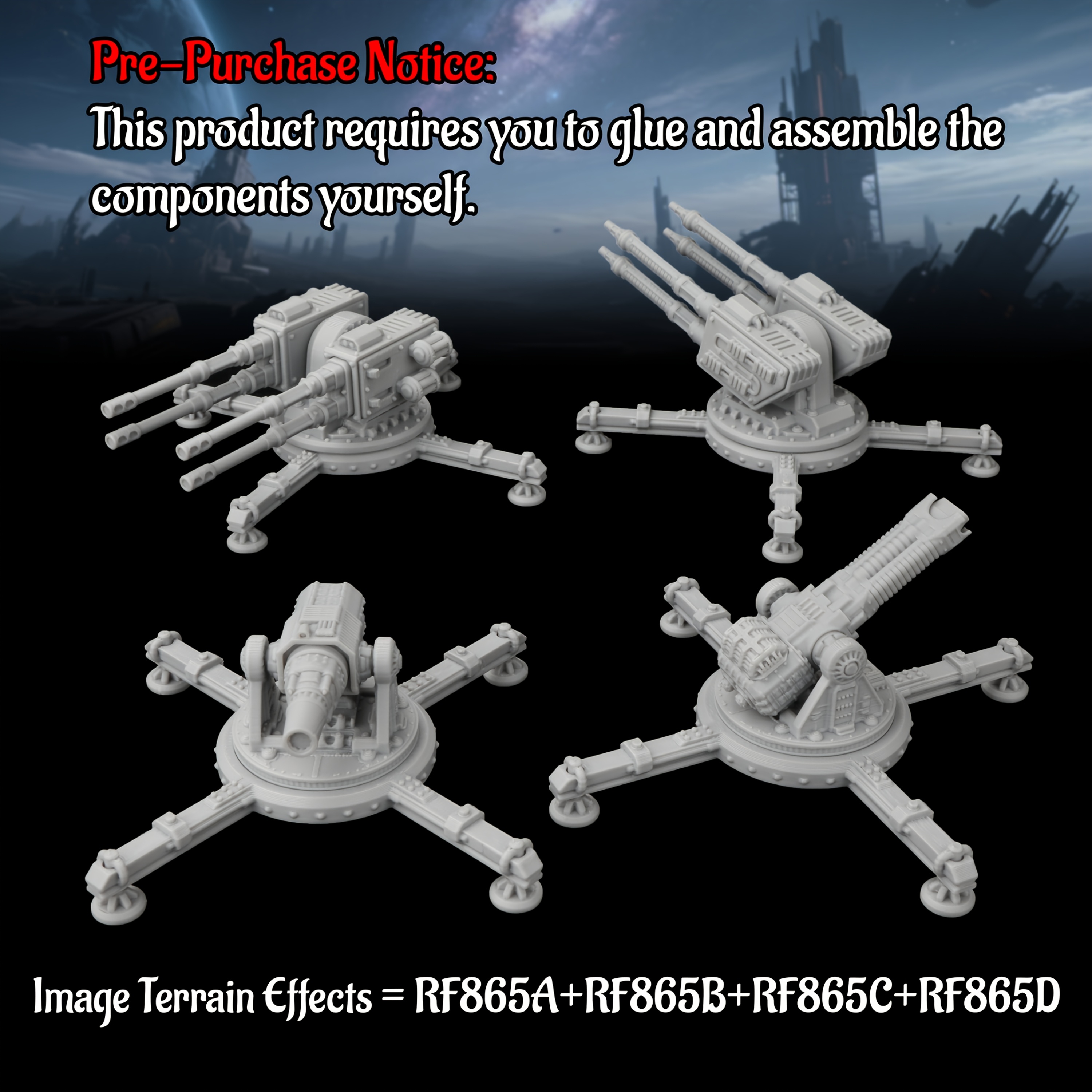 Sci-Fi Base Defense Miniature  - Miniature Terrain Set recension och pris