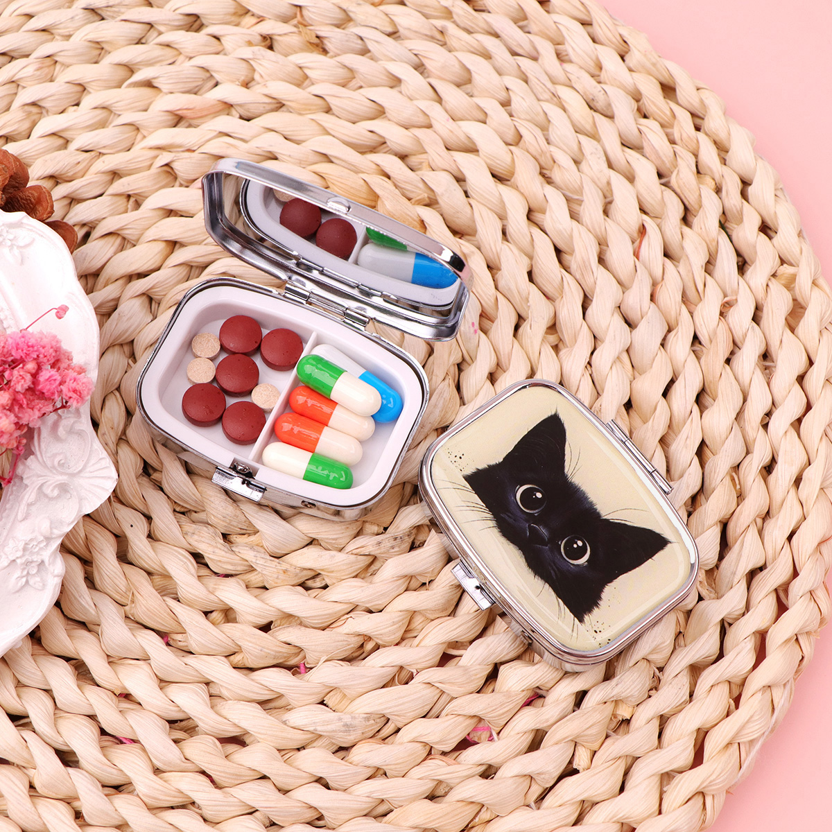 Black Cat Pill Boxes Cartoon A - Token Tray Organizer recension och pris