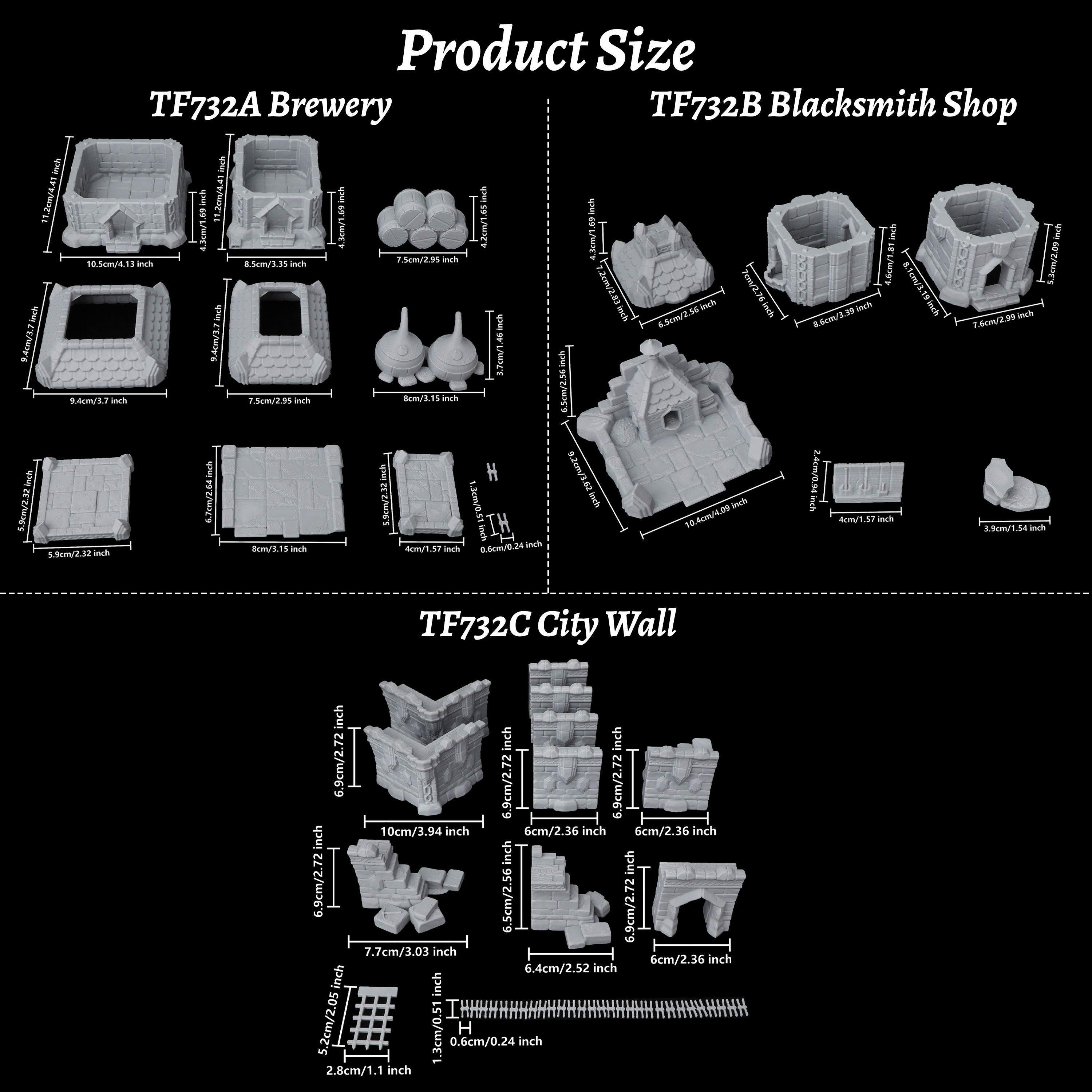 Fantasy Town Terrain Set - Bre - Miniature Terrain Set recension och pris