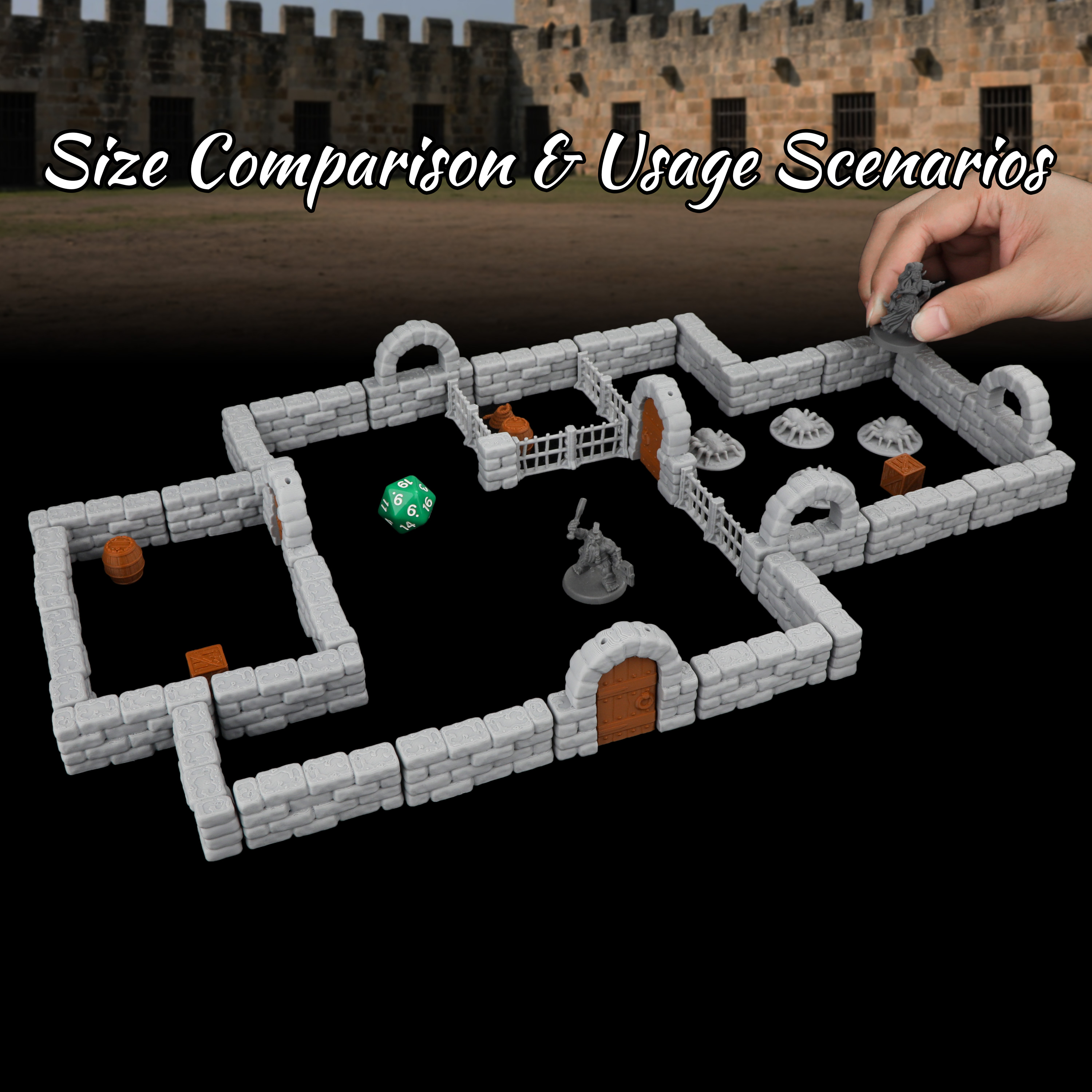 46Pcs Dungeon Stone Wall Set - - Miniature Terrain Set recension och pris