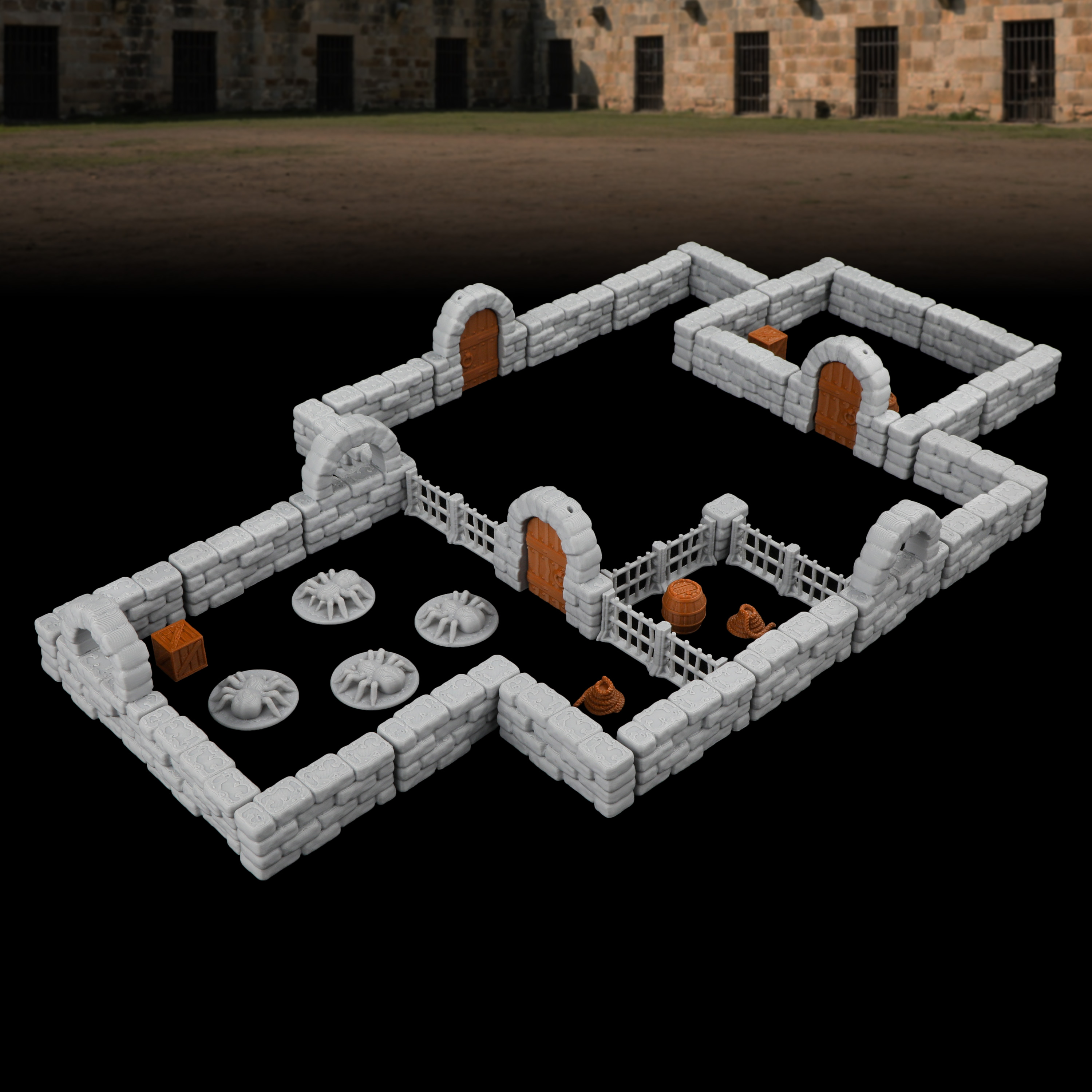 46Pcs Dungeon Stone Wall Set - - Miniature Terrain Set recension och pris
