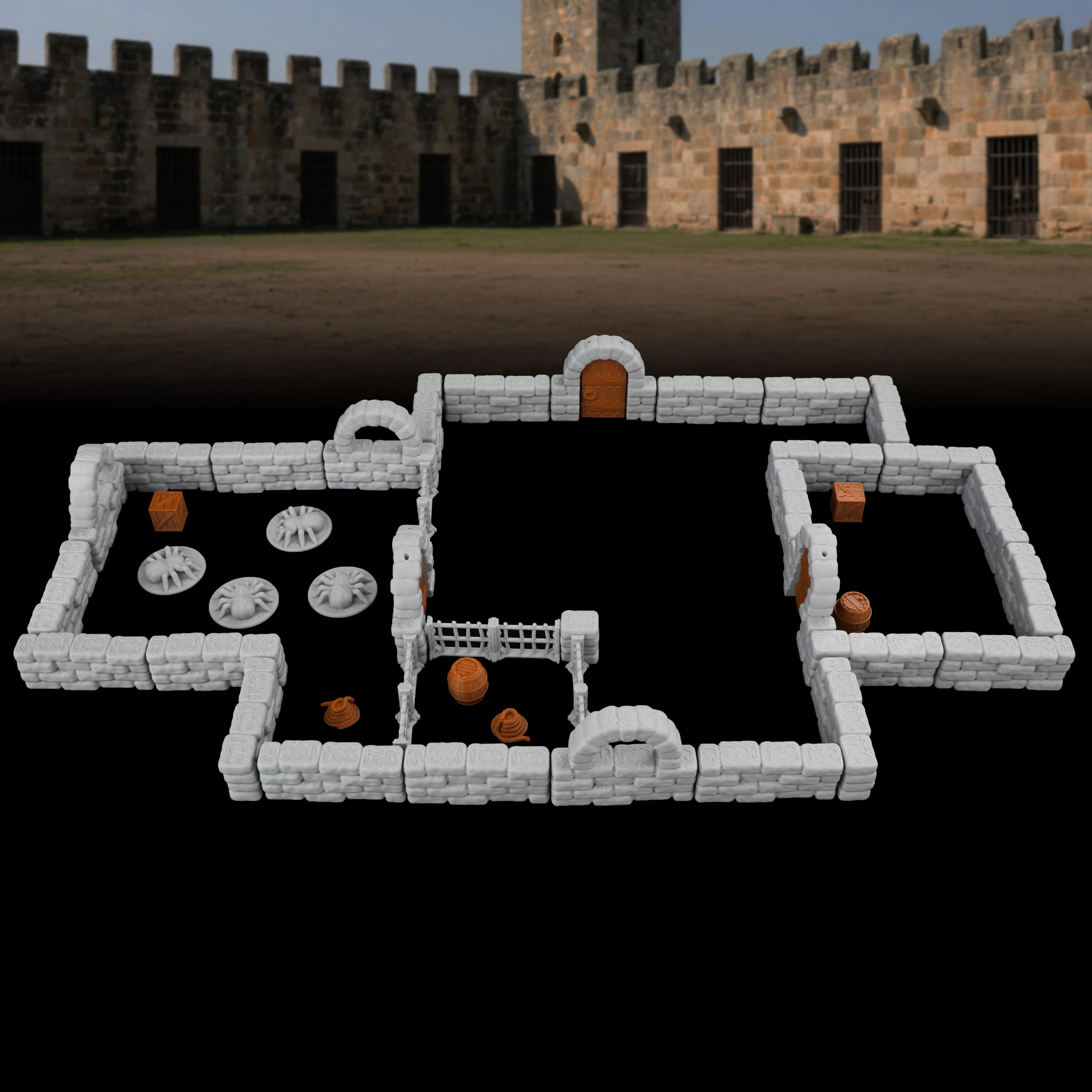 46Pcs Dungeon Stone Wall Set - - Miniature Terrain Set recension och pris