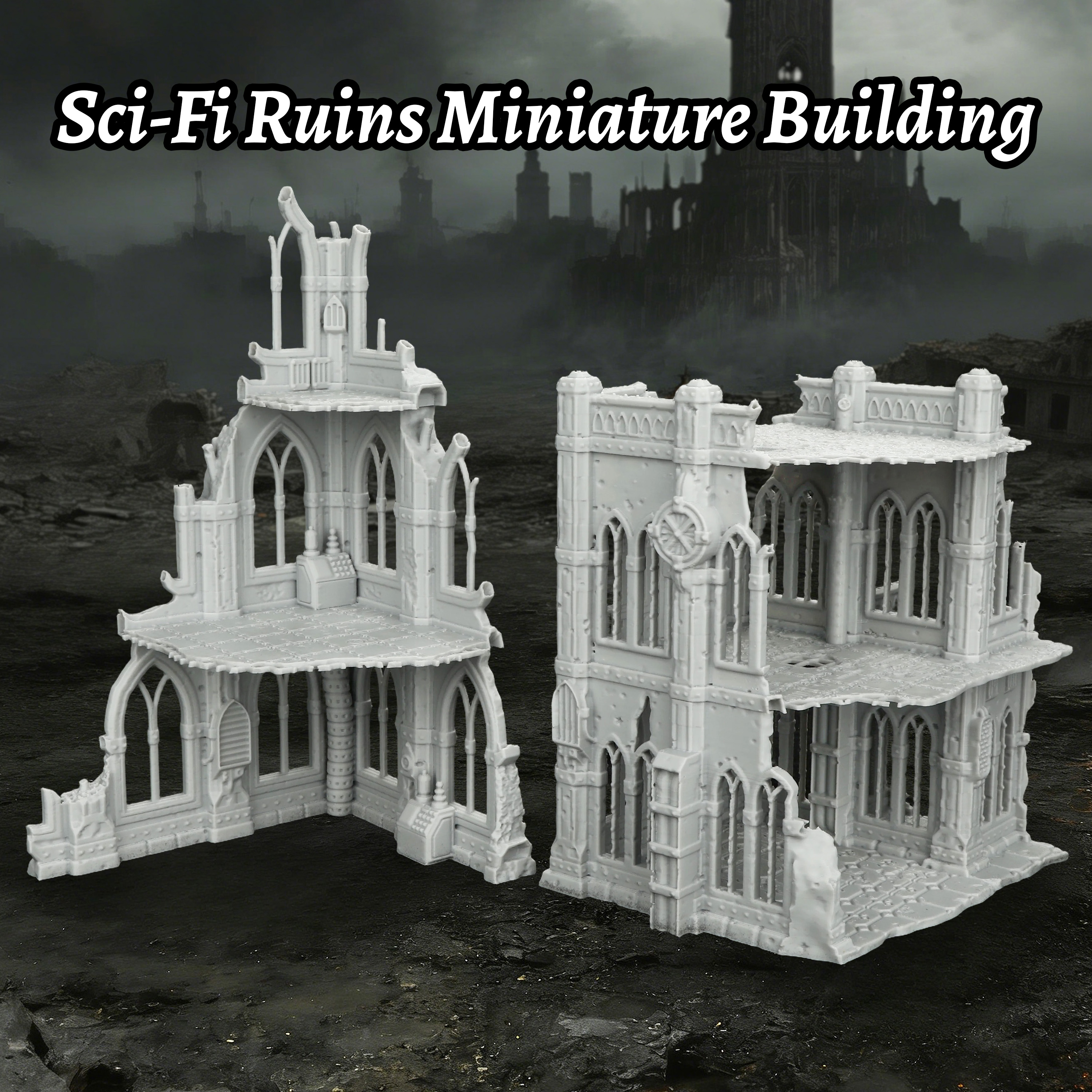 Sci-Fi Ruins Building Miniatur - Miniature Terrain Set recension och pris