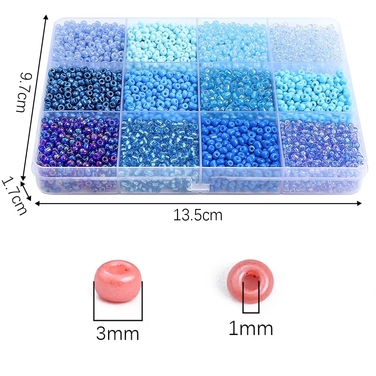 3600pcs 3mm Glass Seed Beads,  - Token Tray Organizer recension och pris