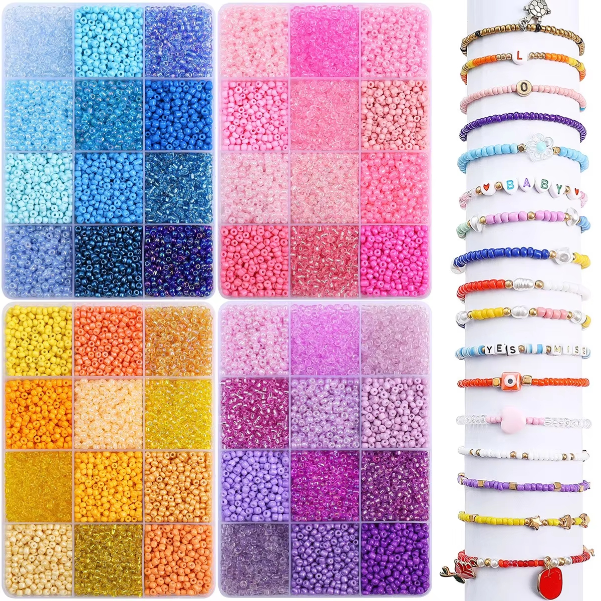 3600pcs 3mm Glass Seed Beads,  - Token Tray Organizer recension och pris