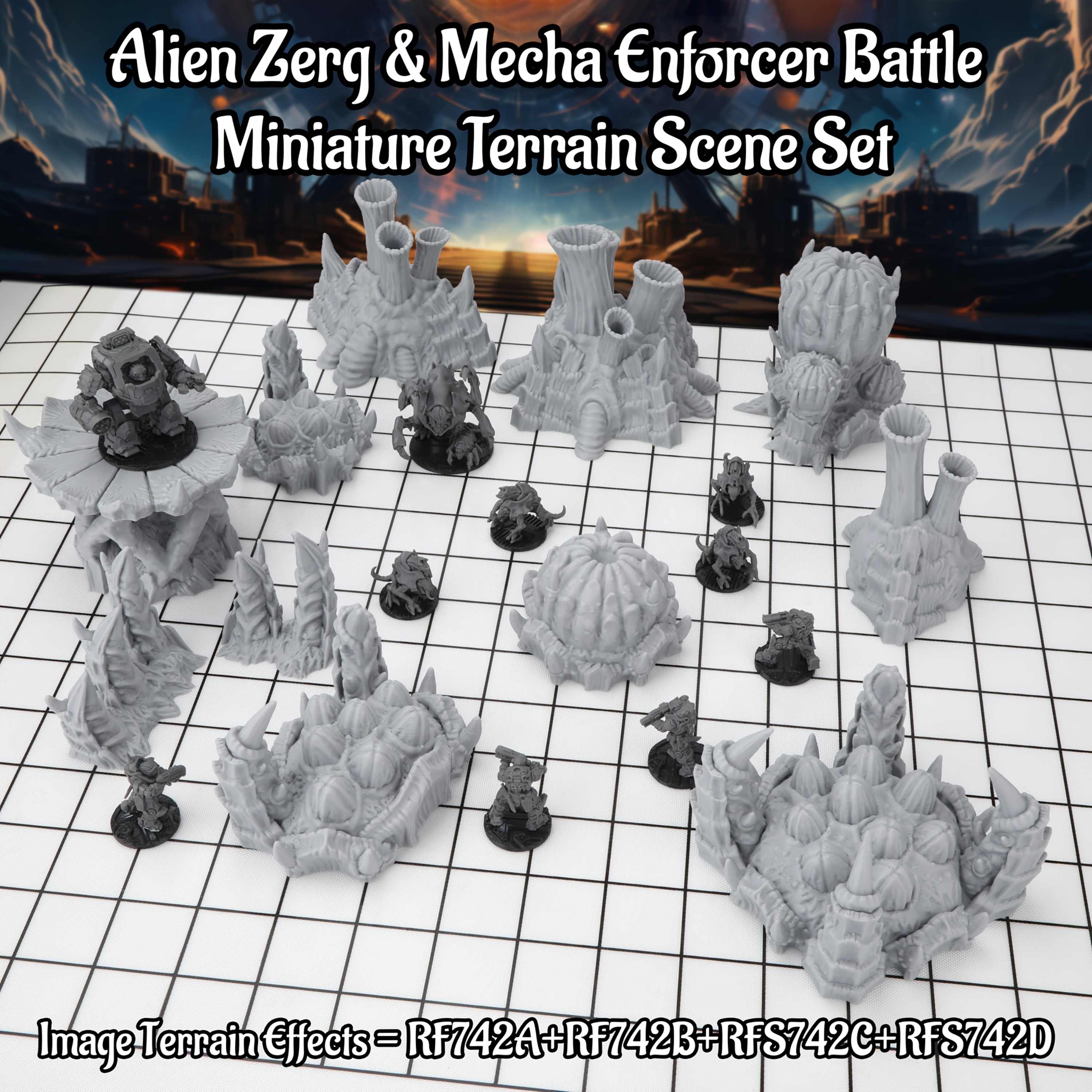 Sci-Fi Alien Miniature Terrain - Miniature Terrain Set recension och pris