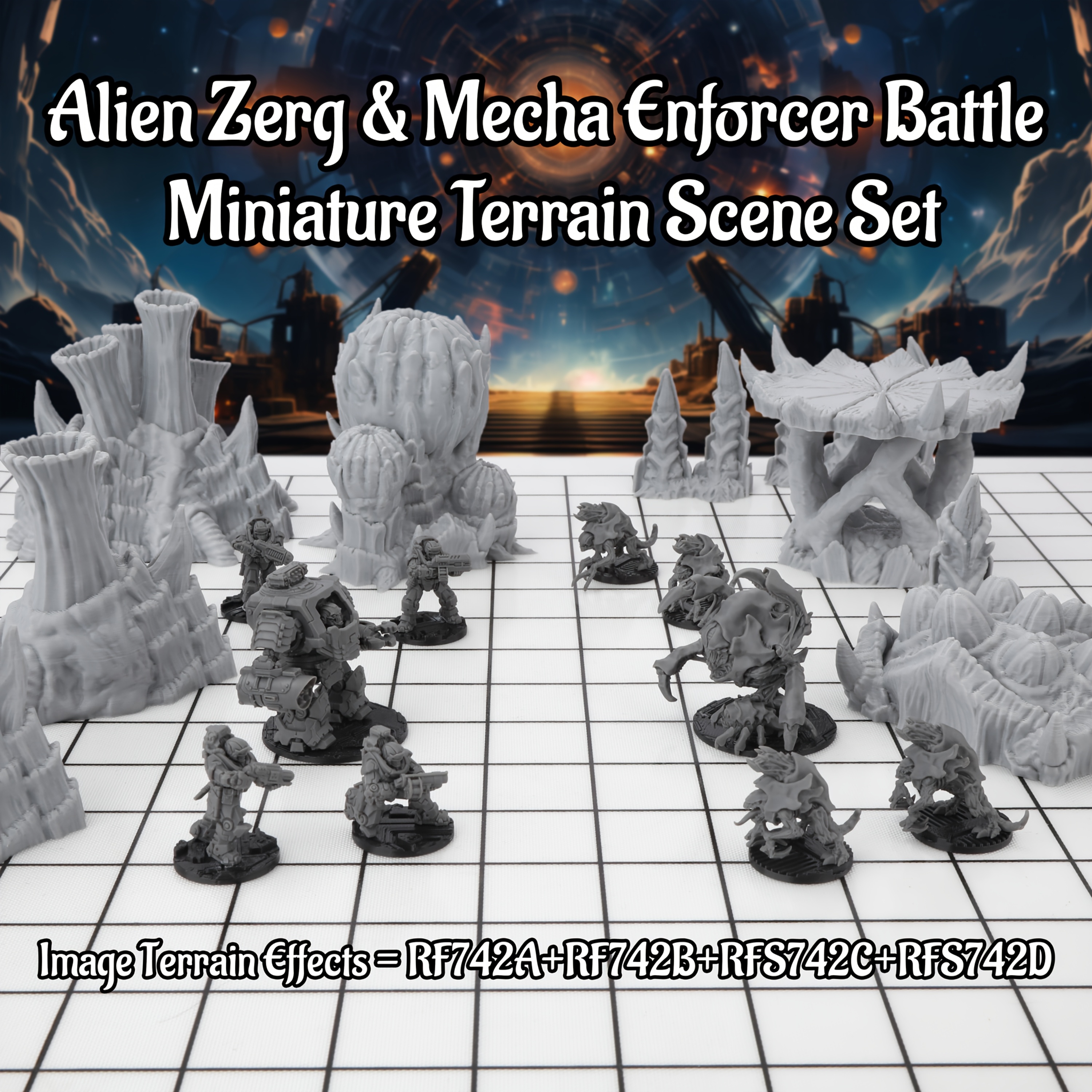 Sci-Fi Alien Miniature Terrain - Miniature Terrain Set recension och pris