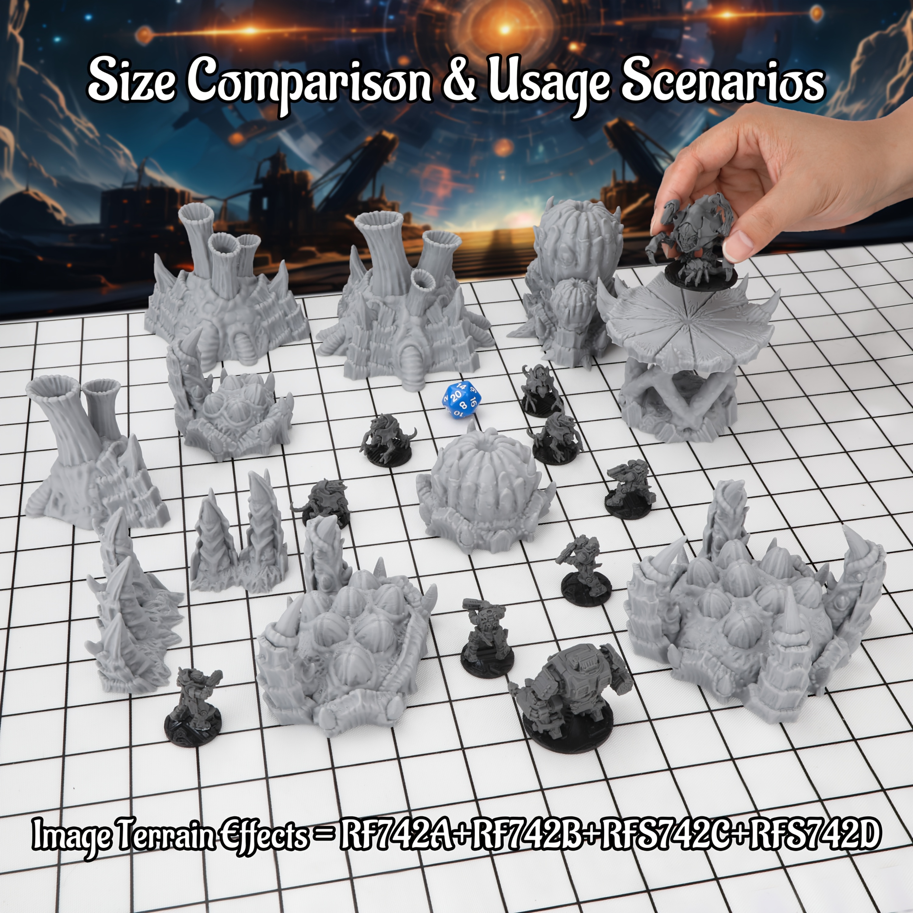 Sci-Fi Alien Miniature Terrain - Miniature Terrain Set recension och pris