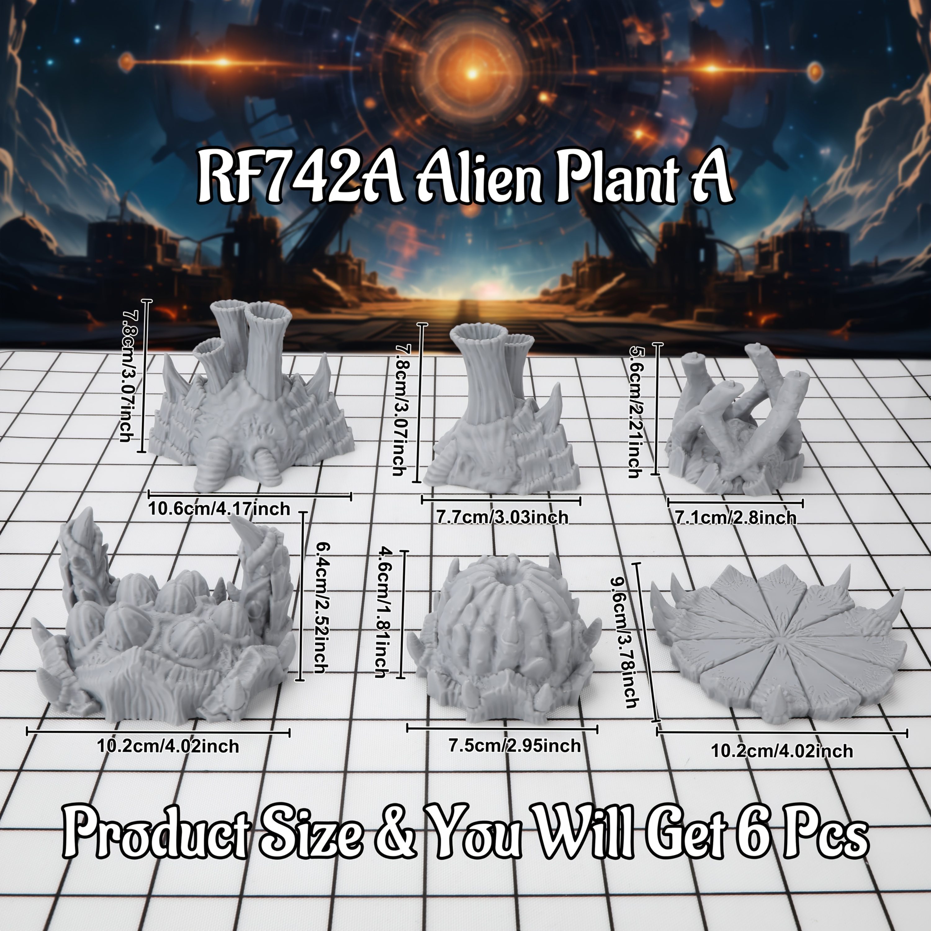 Sci-Fi Alien Miniature Terrain - Miniature Terrain Set recension och pris