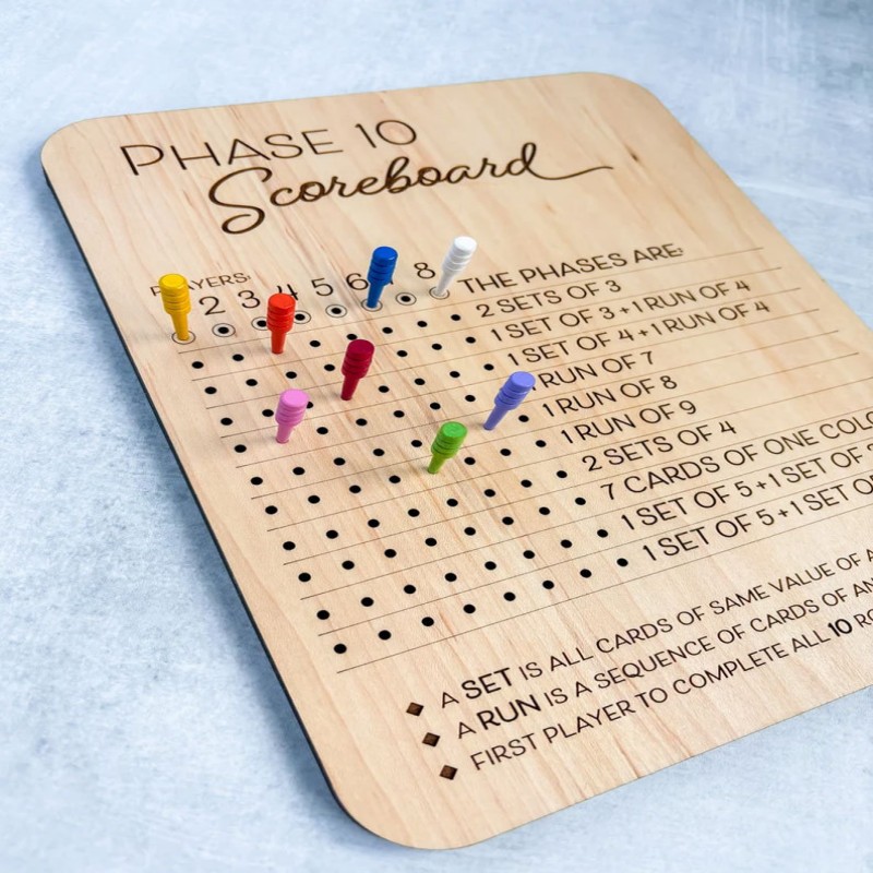 Phase 10 Score Board - Phase T - Board Game Ranking recension och pris