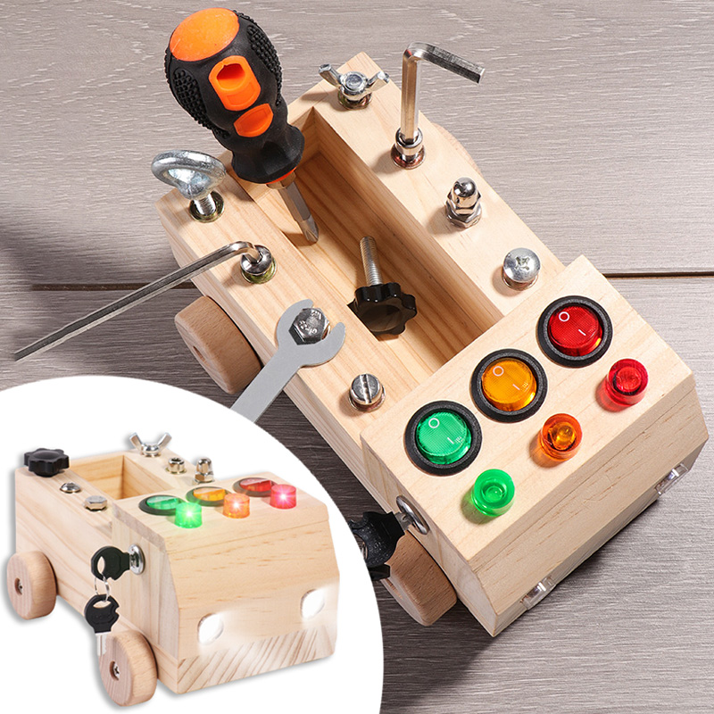 Wooden Montessori Busy Board S - Board Game China recension och pris