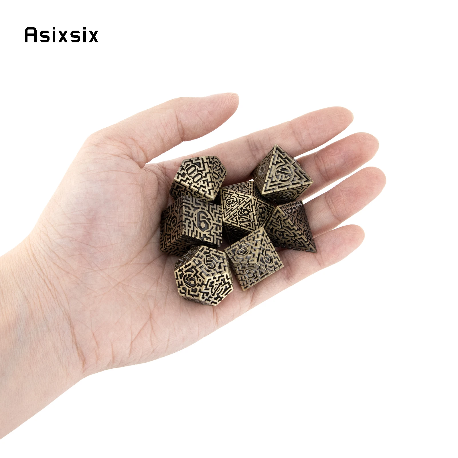 7 Pcs Copper Metal Dice Maze S - Board Game Qwirkle recension och pris