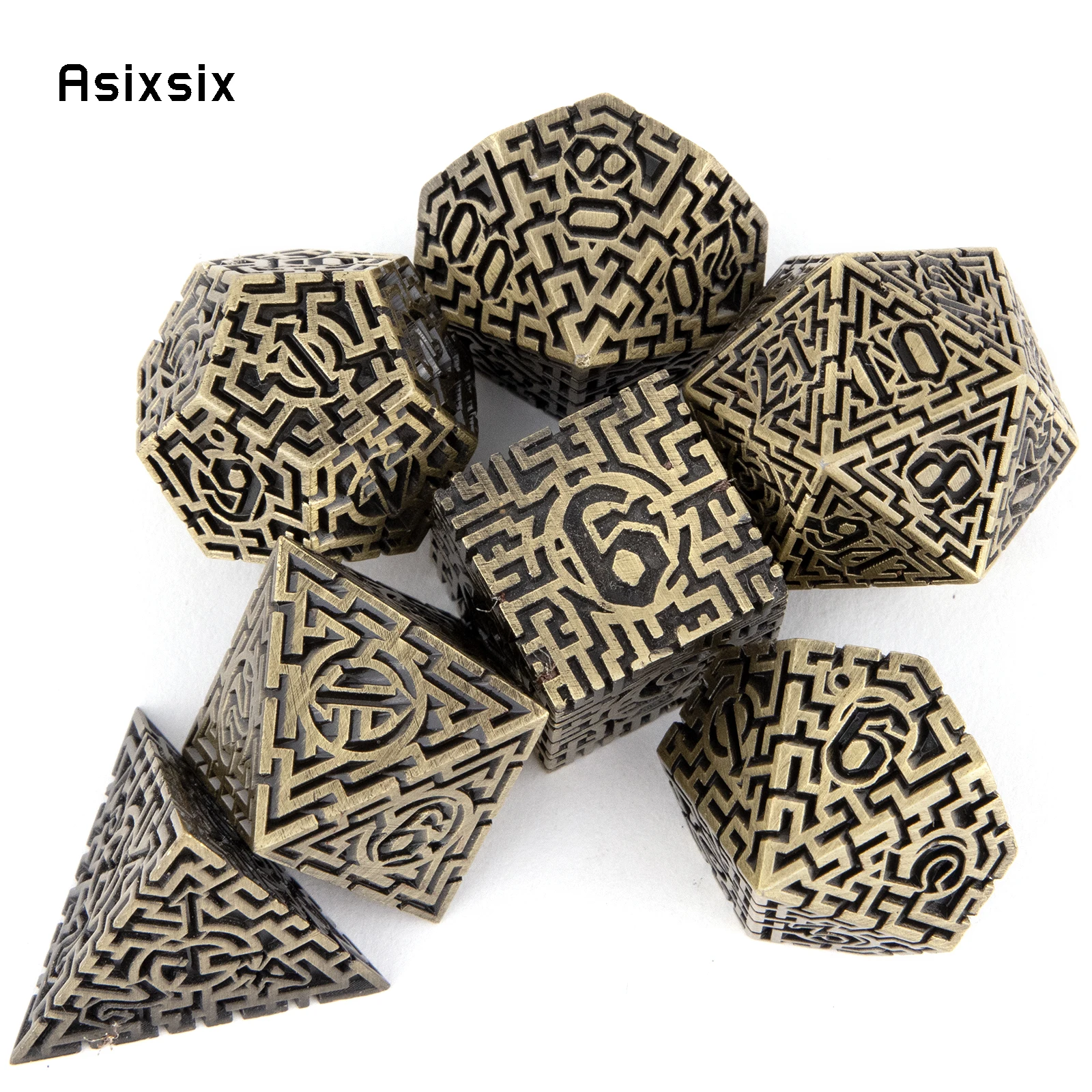 7 Pcs Copper Metal Dice Maze S - Board Game Qwirkle recension och pris