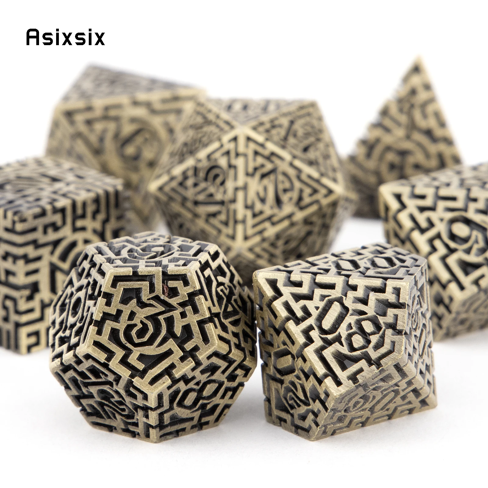 7 Pcs Copper Metal Dice Maze S - Board Game Qwirkle recension och pris