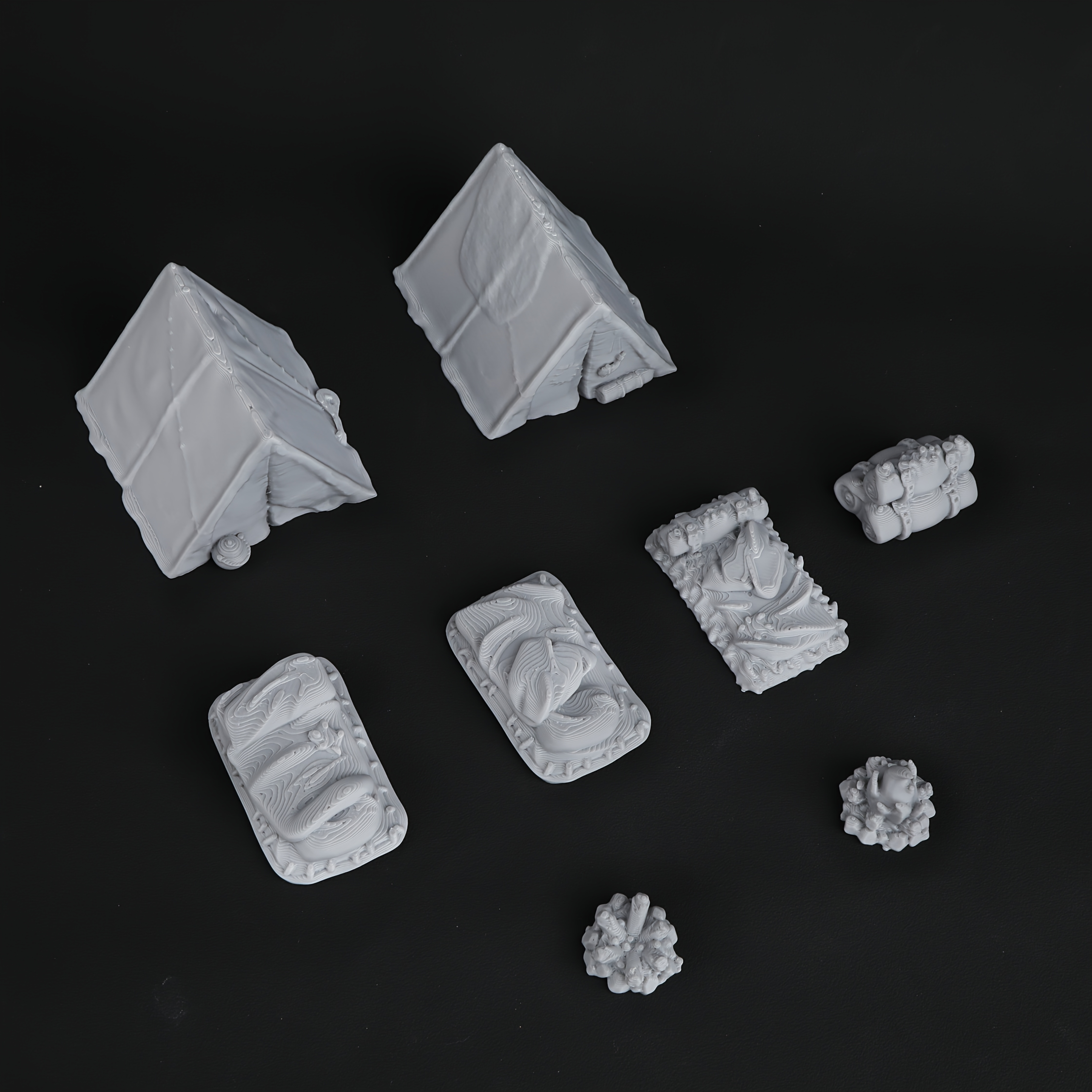 8pcs RPG Adventurer's Camp Min - Miniature Terrain Set recension och pris