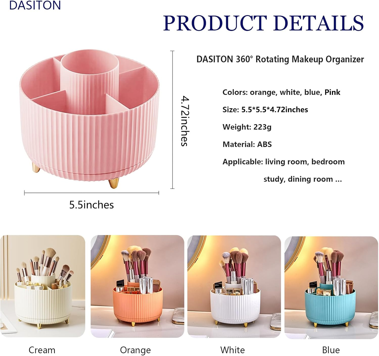 360° Rotating Makeup Tool Stor - Token Tray Organizer recension och pris